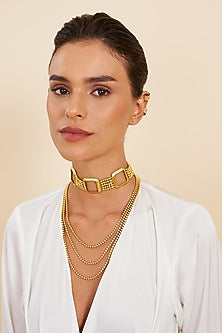 Gold Plated Contemporary Choker Necklace