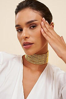 Gold Plated Extendable Contemporary Choker Necklace