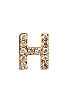18kt Rose Gold Finish Round Diamond H Pendant