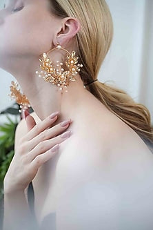Gold Freshwater Pearl Dangler Earrings