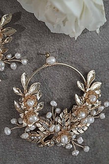Gold Freshwater Pearl Dangler Earrings