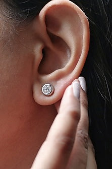 14kt White Gold Lab Grown EF Diamond Stud Earrings