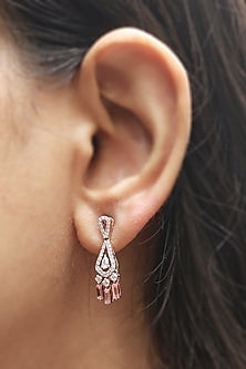 14kt Rose Gold Lab Grown EF Diamond Dangler Earrings