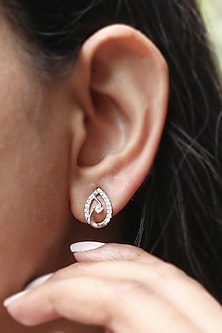 14kt Rose Gold Lab Grown EF Diamond Stud Earrings