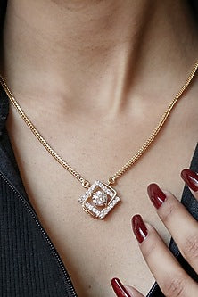 18kt Yellow Gold Lab Grown EF Diamond & Moissanite Pendant