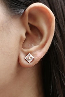 14kt Rose Gold Lab Grown EF Diamond Stud Earrings