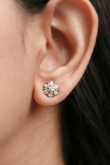 18kt Yellow Gold Lab Grown EF Diamond Stud Earrings
