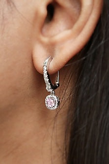 14kt White Gold Lab Grown EF Diamond Dangler Earrings