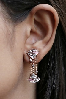 14kt Yellow Gold Lab Grown EF Diamond Dangler Earrings