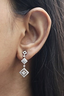 14kt Yellow Gold Lab Grown EF Diamond Dangler Earrings