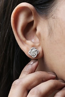 14kt White Gold Lab Grown EF Diamond Stud Earrings