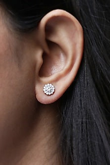 14kt White Gold Lab Grown EF Diamond Stud Earrings