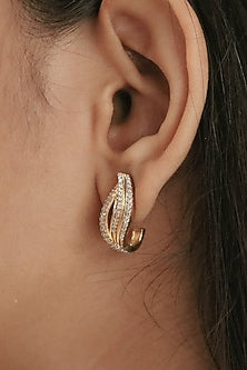 18kt Yellow Gold Lab Grown IJ Diamond Dangler Earrings