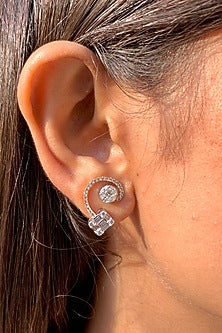 18kt Rose Gold Lab Grown IJ Diamond Dangler Earrings