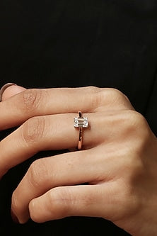 14Kt Rose Gold With Pulse Lab Grown Diamond Ring