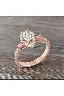 14Kt Rose Gold Ring With Wisp Lab Grown Diamonds