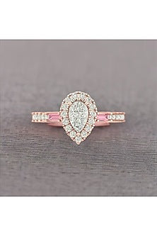 14Kt Rose Gold Ring With Wisp Lab Grown Diamonds