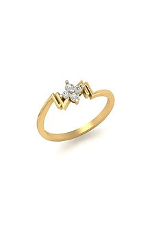 14Kt Yellow Gold Ring With Trill Lab Grown Diamonds
