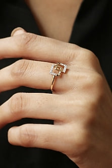 14Kt White Gold Ring With Pique Lab Grown Diamonds