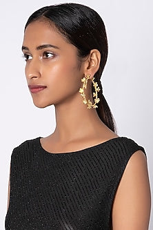 Gold Plated Handcrafted Hoop Earrings