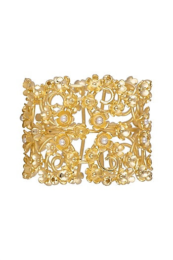 Gold Plated Handcrafted Pearl Bracelet