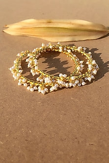 Gold Plated Handcrafted Pearl Bangles