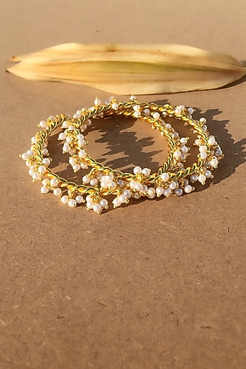 Gold Plated Handcrafted Pearl Bangles