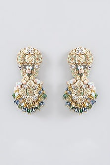 Resham & Dabka Hand Embroidered Dangler Earrings