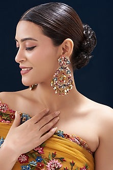 Resham & Dabka Hand Embroidered Dangler Earrings