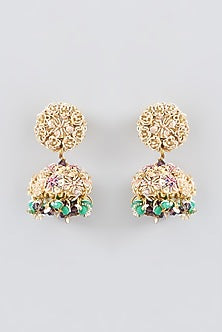 Zari & Dabka Hand Embroidered Dangler Earrings