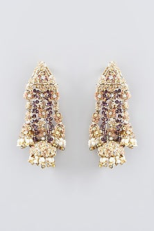 Zari & Dabka Hand Embroidered Dangler Earrings