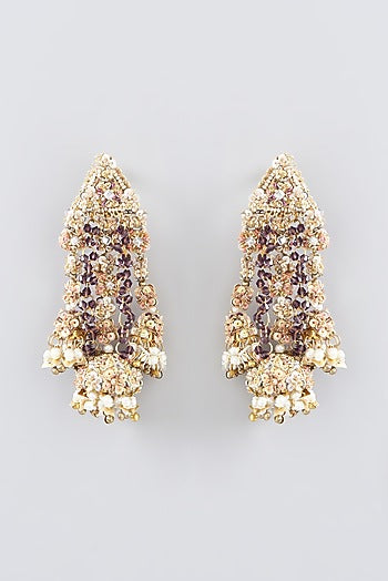 Zari & Dabka Hand Embroidered Dangler Earrings