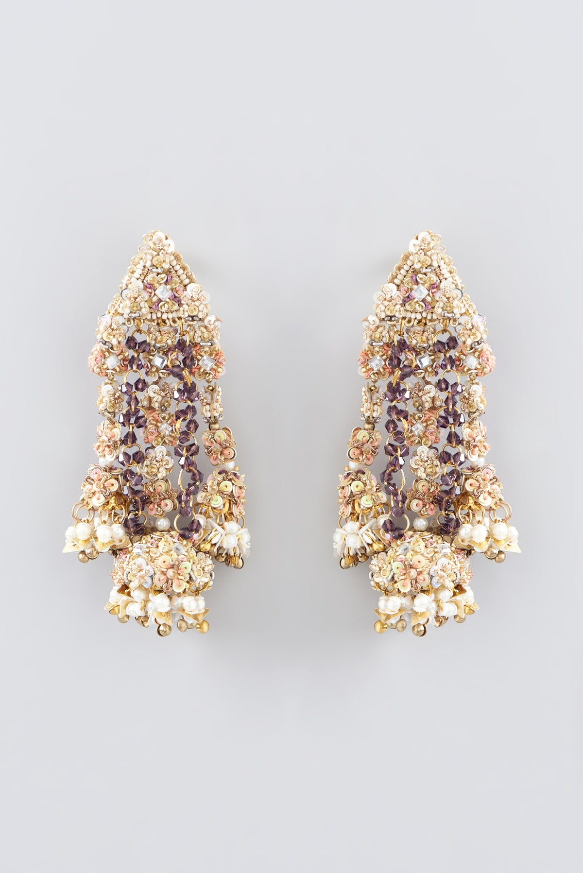 Zari & Dabka Hand Embroidered Dangler Earrings