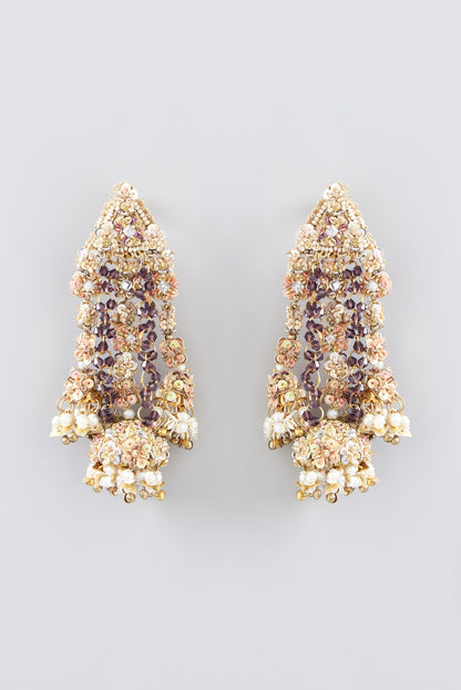 Zari & Dabka Hand Embroidered Dangler Earrings