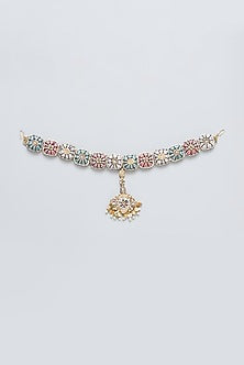 Resham & Moti Hand Embroidered Mathapatti