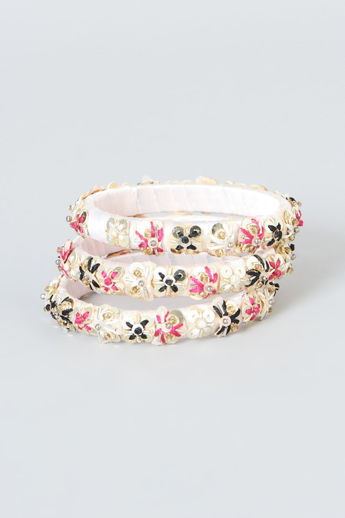 Hand Embroidered Bangles (Set Of 3)