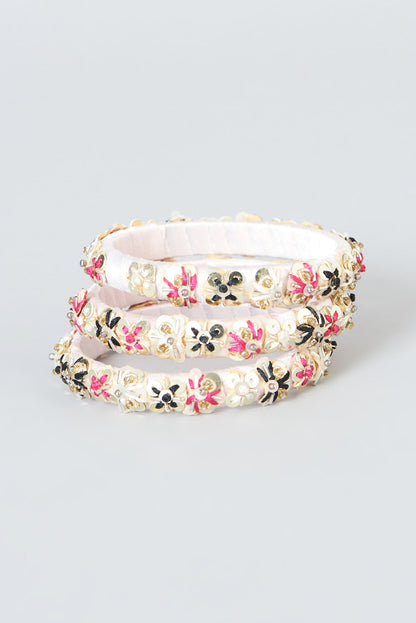 Hand Embroidered Bangles (Set Of 3)