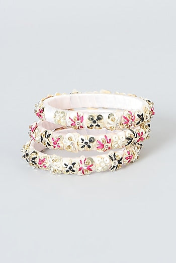 Hand Embroidered Bangles (Set Of 3)