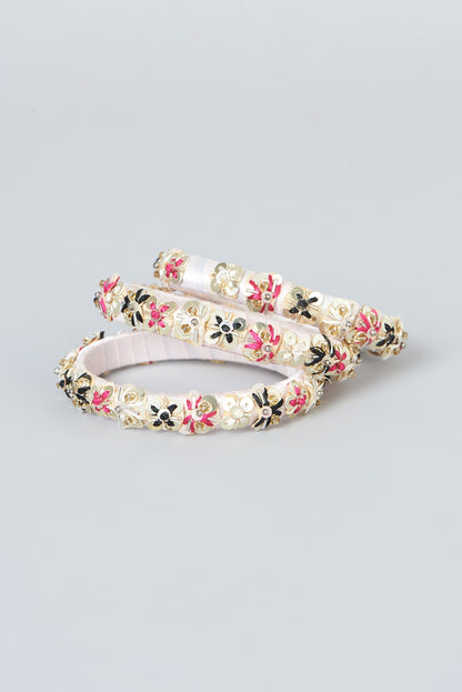 Hand Embroidered Bangles (Set Of 3)