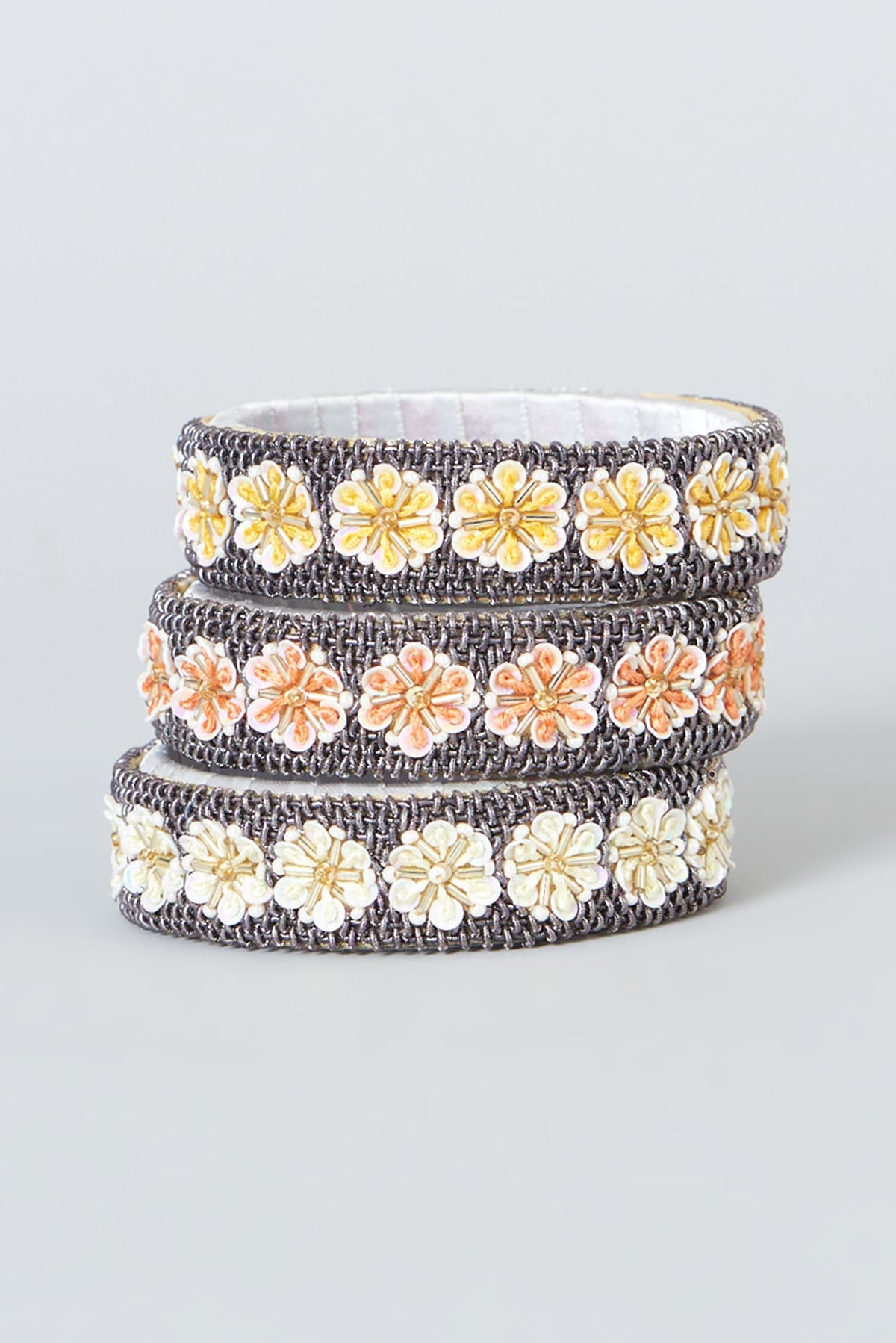 Hand Embroidered Bangles (Set Of 3)