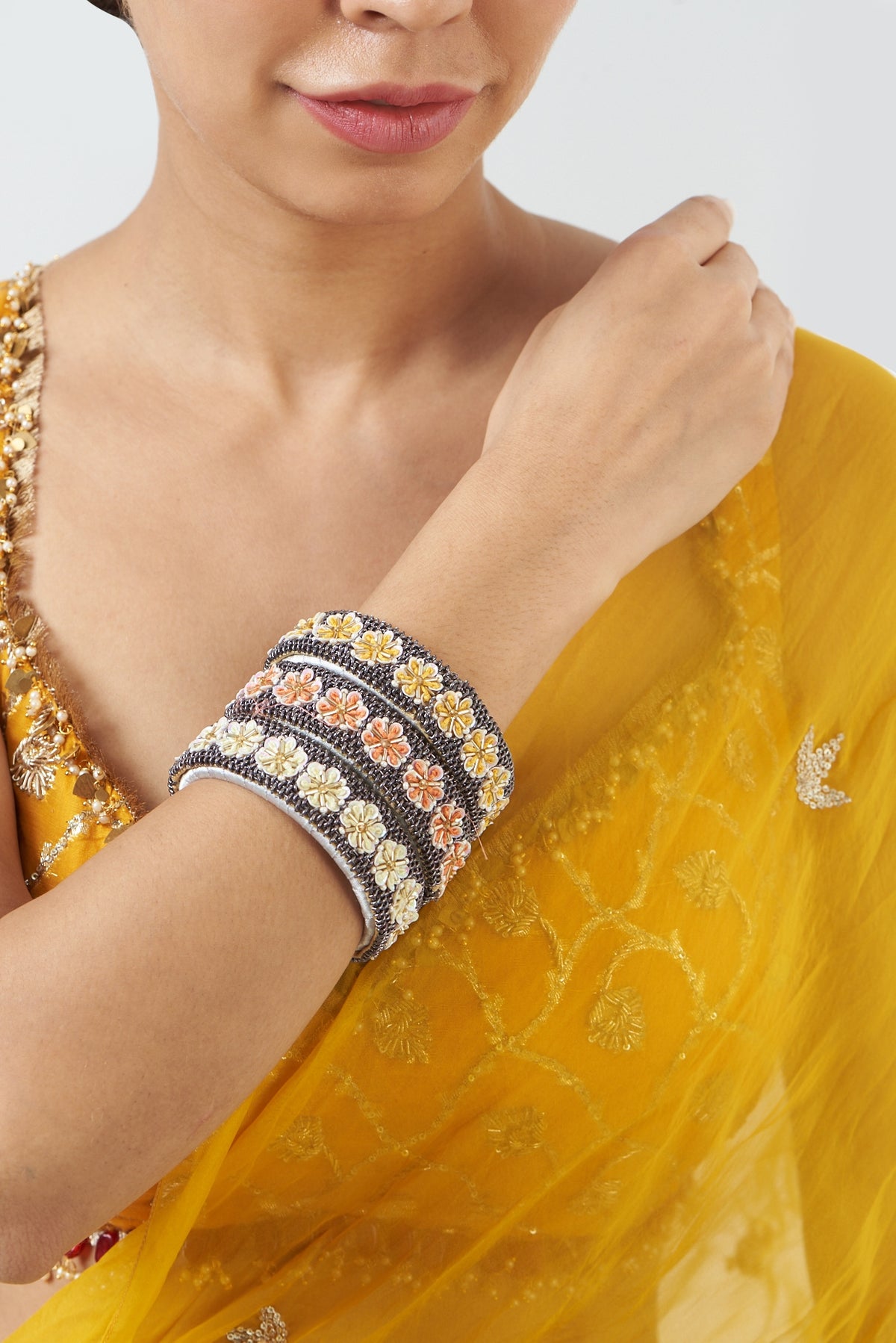 Hand Embroidered Bangles (Set Of 3)
