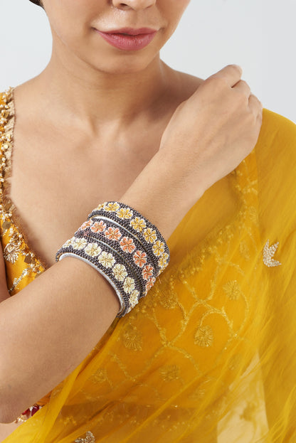 Hand Embroidered Bangles (Set Of 3)