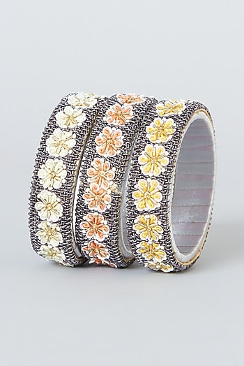 Hand Embroidered Bangles (Set Of 3)