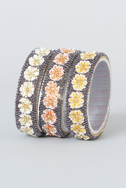 Hand Embroidered Bangles (Set Of 3)