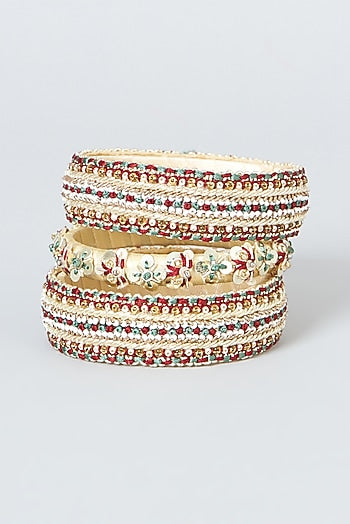 Bangles With Hand Embroidery (Set Of 3)