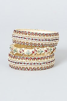 Bangles With Hand Embroidery (Set Of 3)