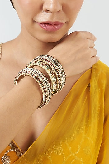 Bangles With Hand Embroidery (Set Of 3)