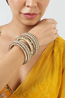 Bangles With Hand Embroidery (Set Of 3)
