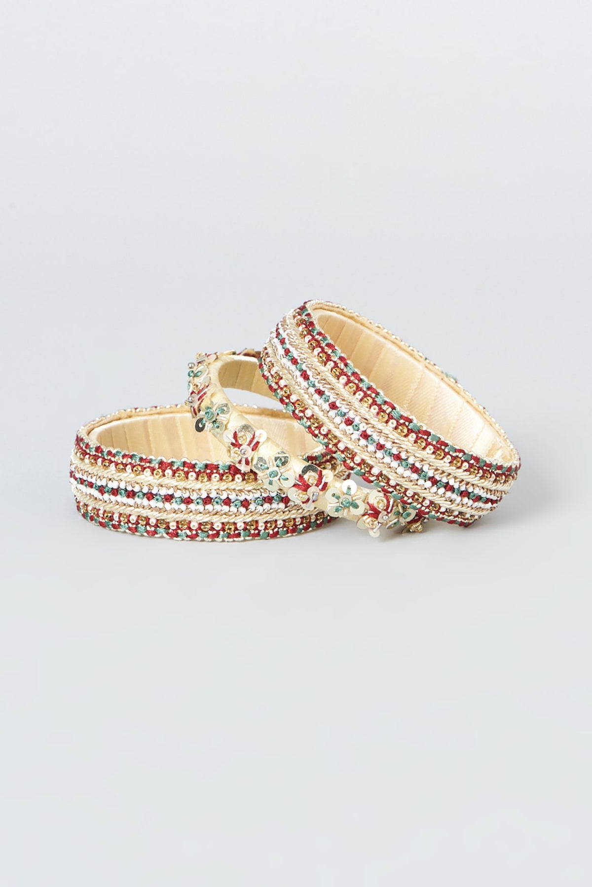 Bangles With Hand Embroidery (Set Of 3)