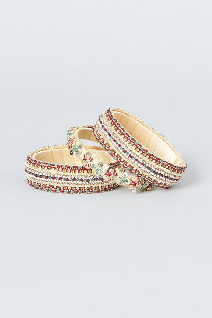 Bangles With Hand Embroidery (Set Of 3)